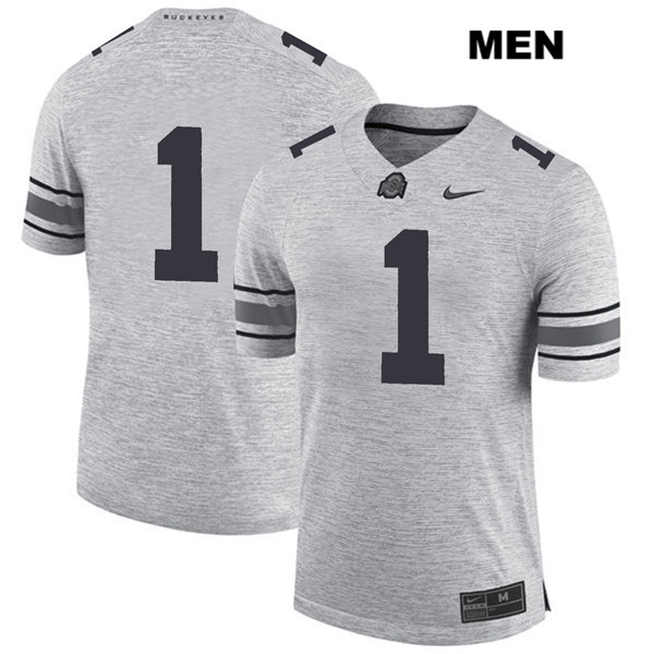 Ohio State Buckeyes Men's Jeffrey Okudah #1 Gray Authentic Nike No Name College NCAA Stitched Football Jersey JL19M13ME